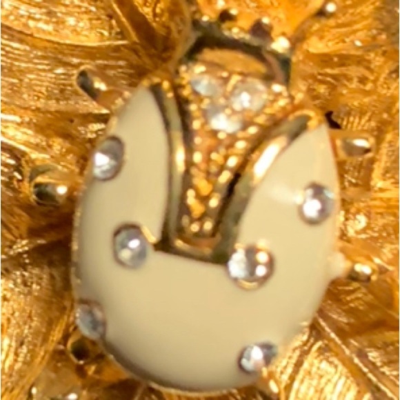 St. John Gold Brooch With Enamel Ladybug Vintage - Picture 6 of 7